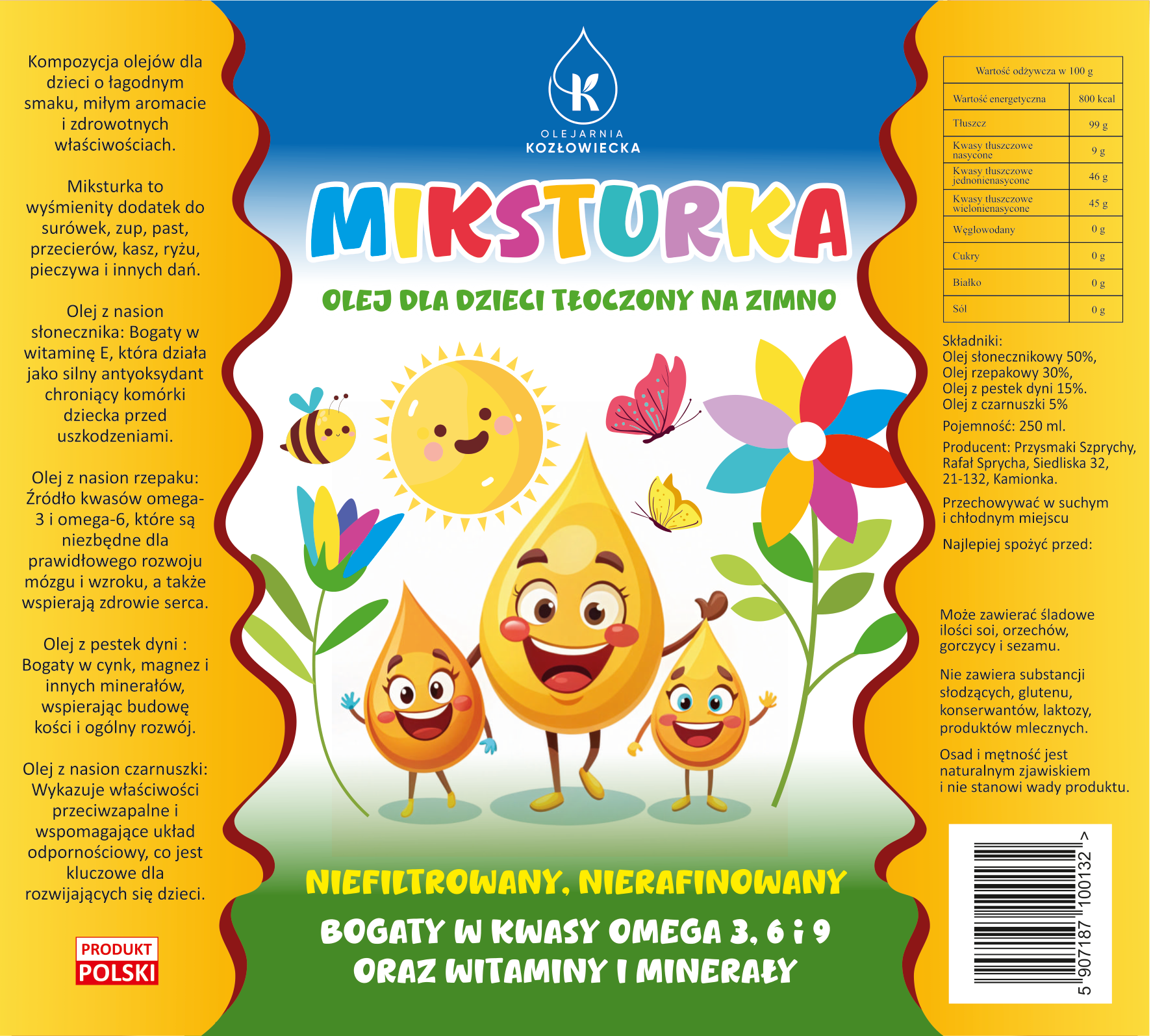 <b>Miksturka</b><br>Olej dla dzieci tłoczony na zimno - obrazek 2